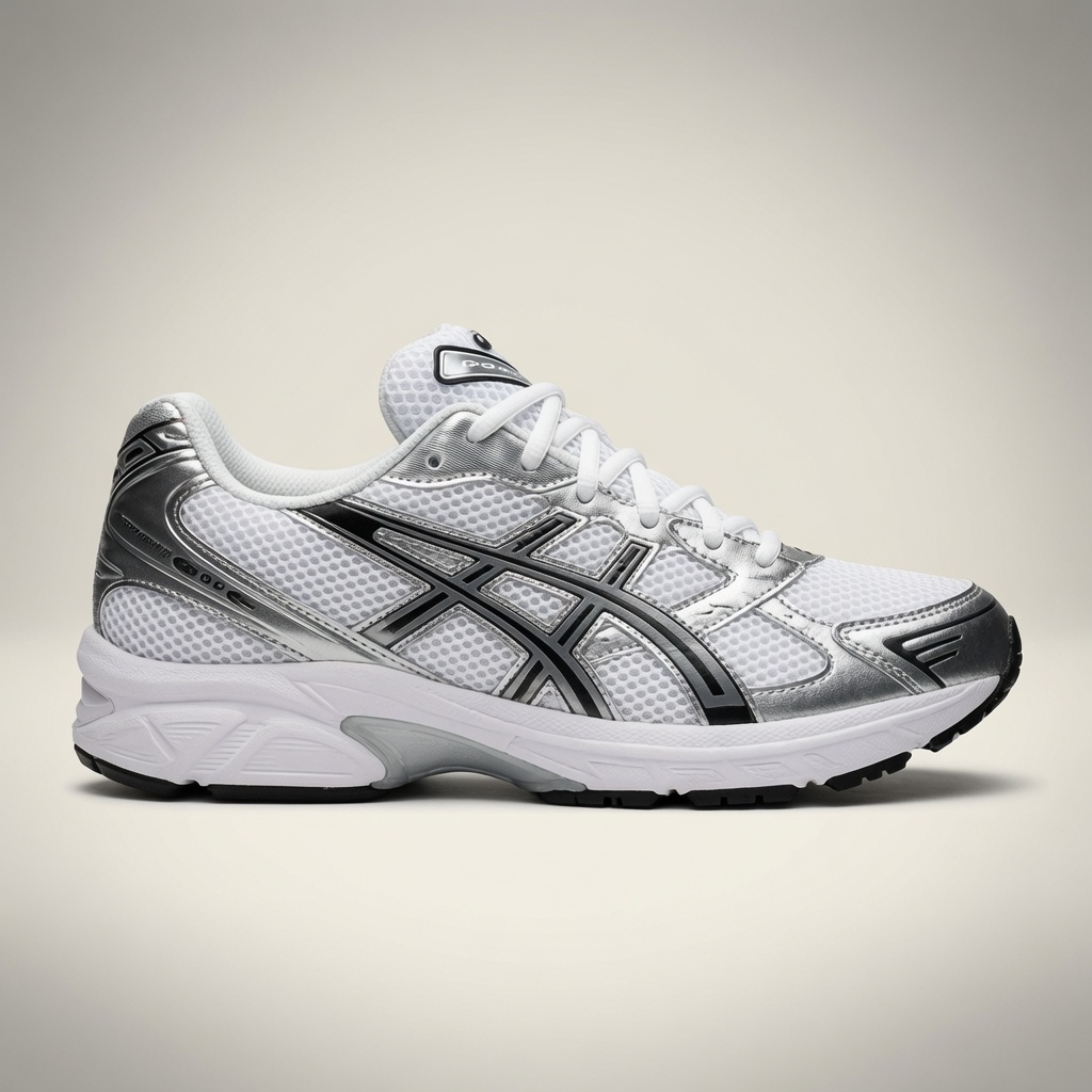 Asics Gel-1130 — Blanc / Argent / Noir vue 2