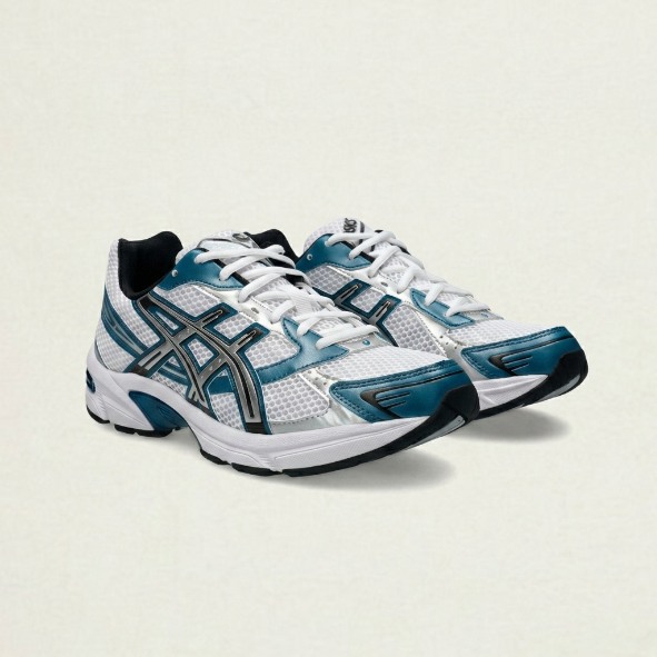 Asics Gel-Kayano 14 — Blanc / Bleu canard / Argent