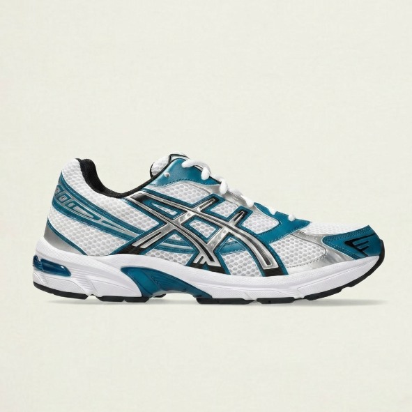 Asics Gel-Kayano 14 — Blanc / Bleu canard / Argent vue 2