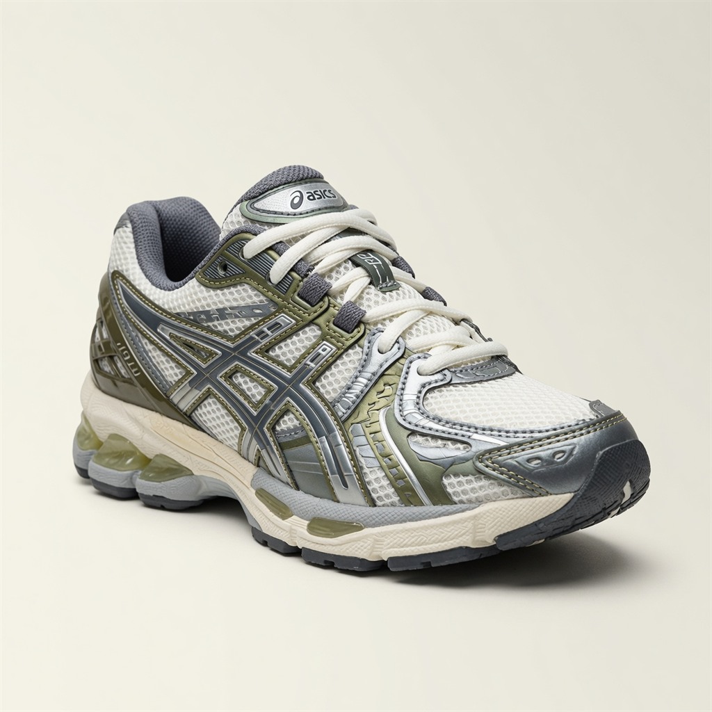 Asics Gel-Kayano 14 — Blanc / Vert / Argent vue 2