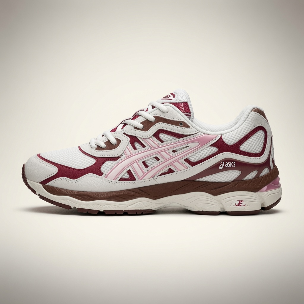 Asics Gel-Kayano — Blanc / Bordeaux / Rose / Marron vue 2