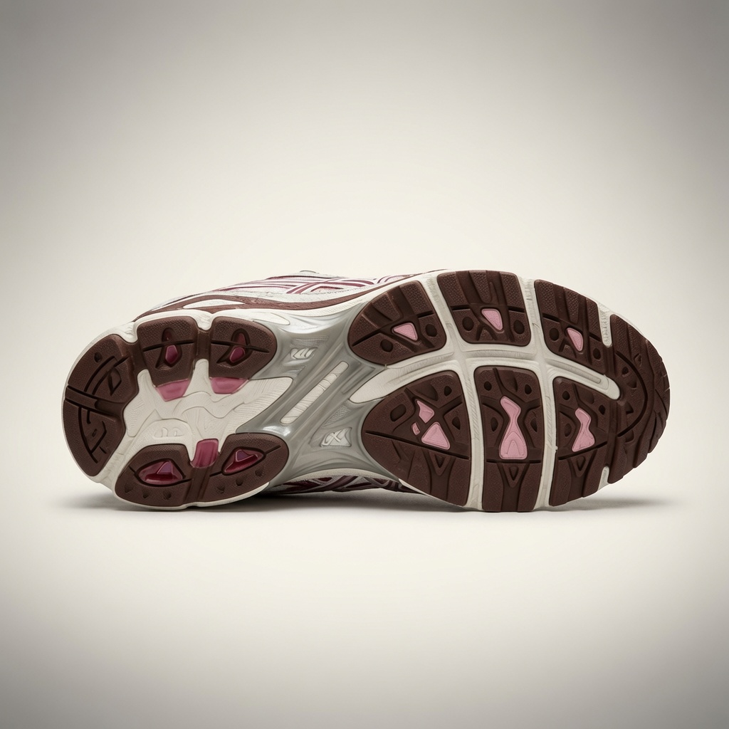 Asics Gel-Kayano — Blanc / Bordeaux / Rose / Marron vue 5