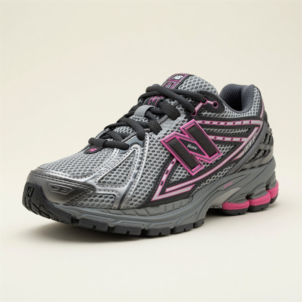 New Balance 1906R — Gris / Rose / Noir vue 2