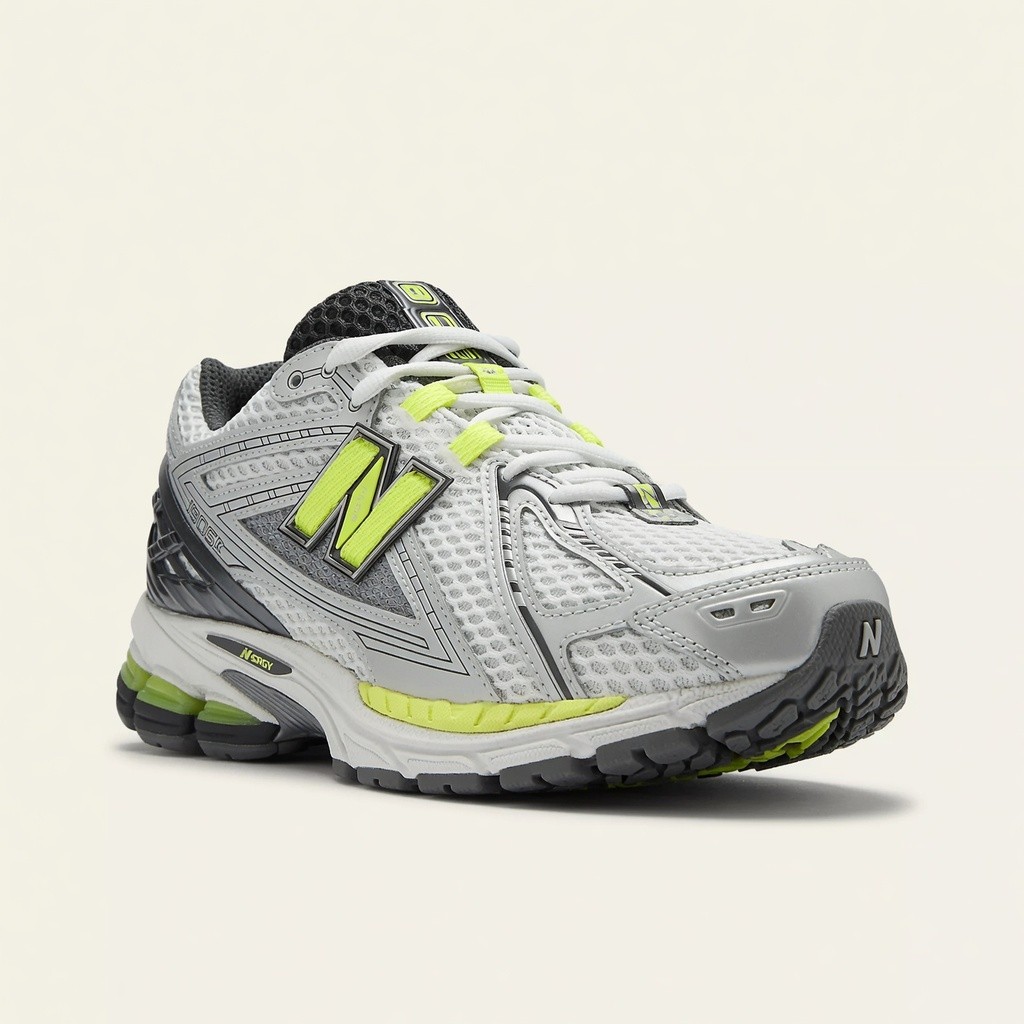 New Balance 1906R — Gris / Vert Fluo vue 2