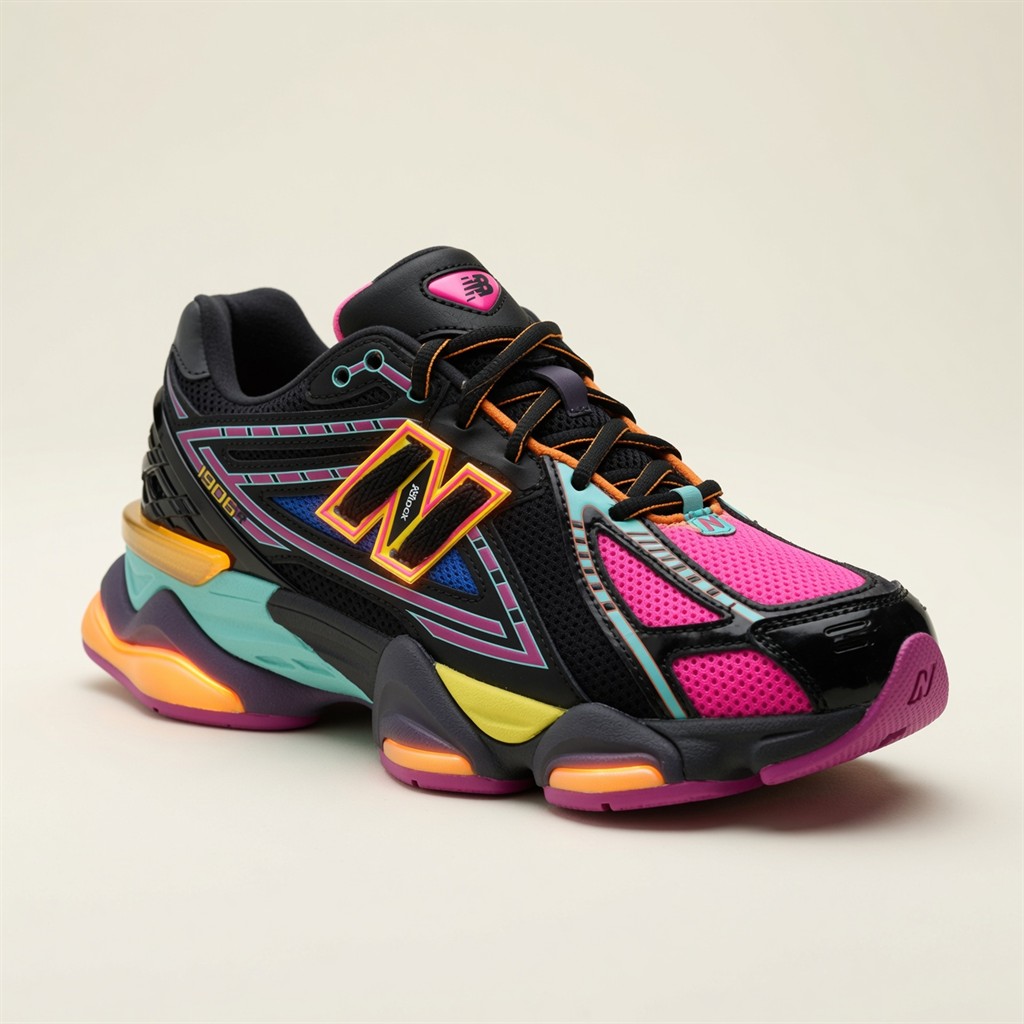 New Balance 1906R — Rose / Jaune / Bleu vue 2