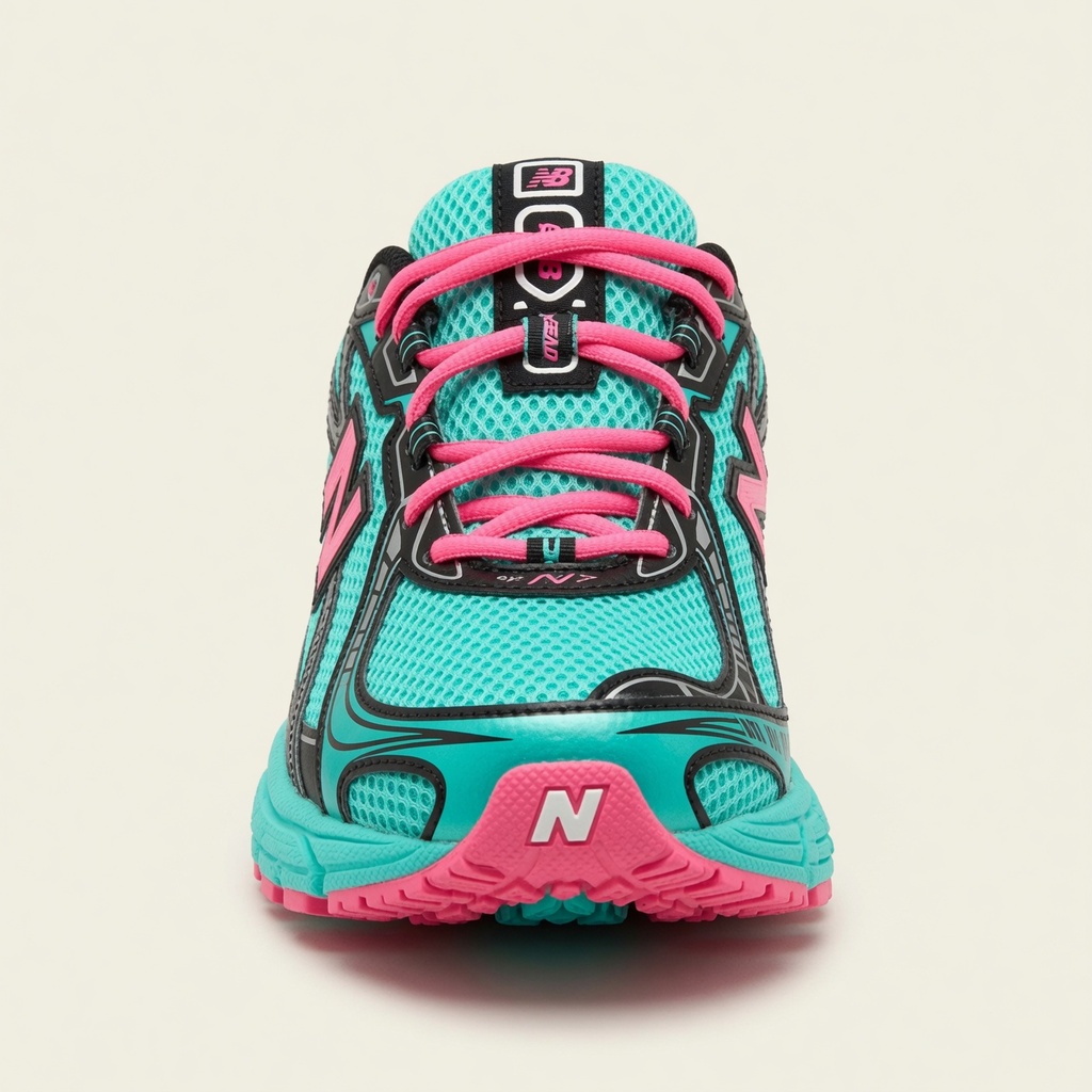New Balance 740 — Turquoise / Noir / Rose vue 2