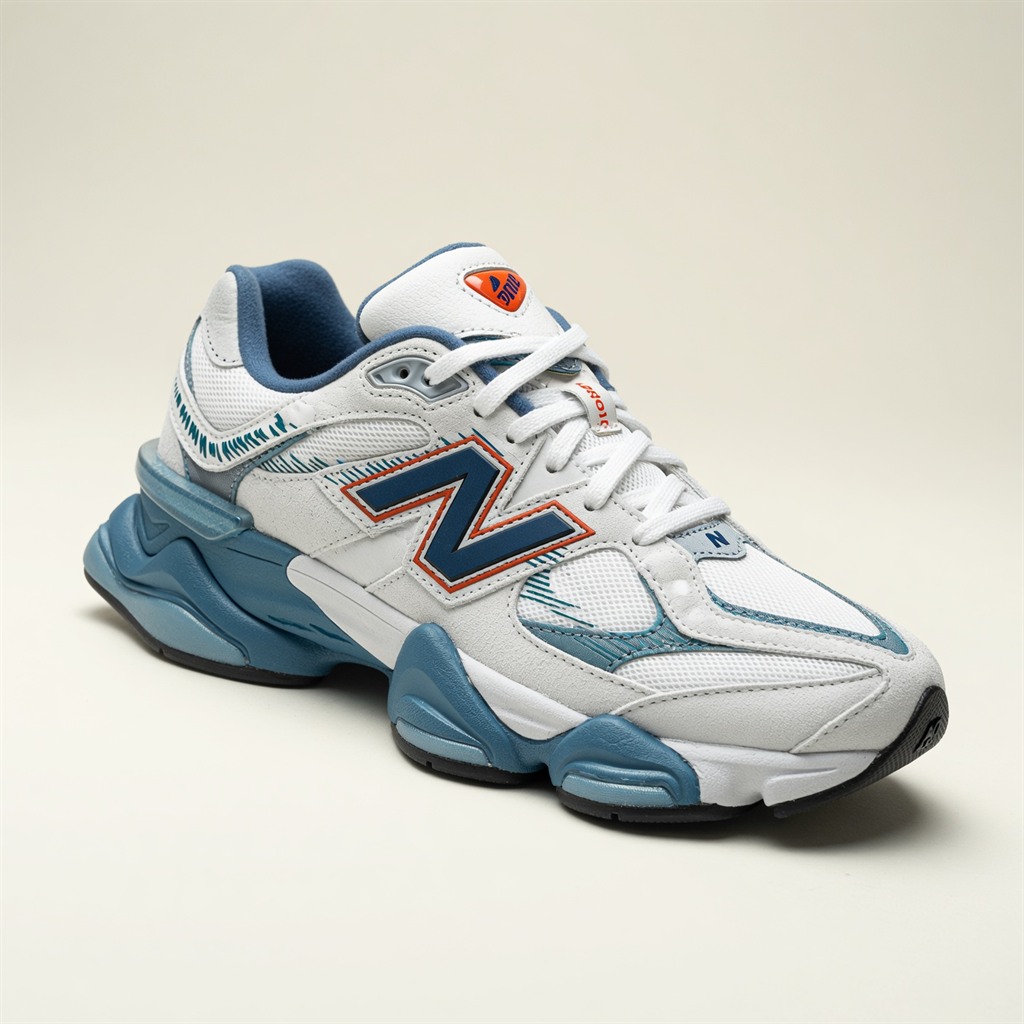 New Balance 9060 — Bleu / Blanc / Orange vue 2