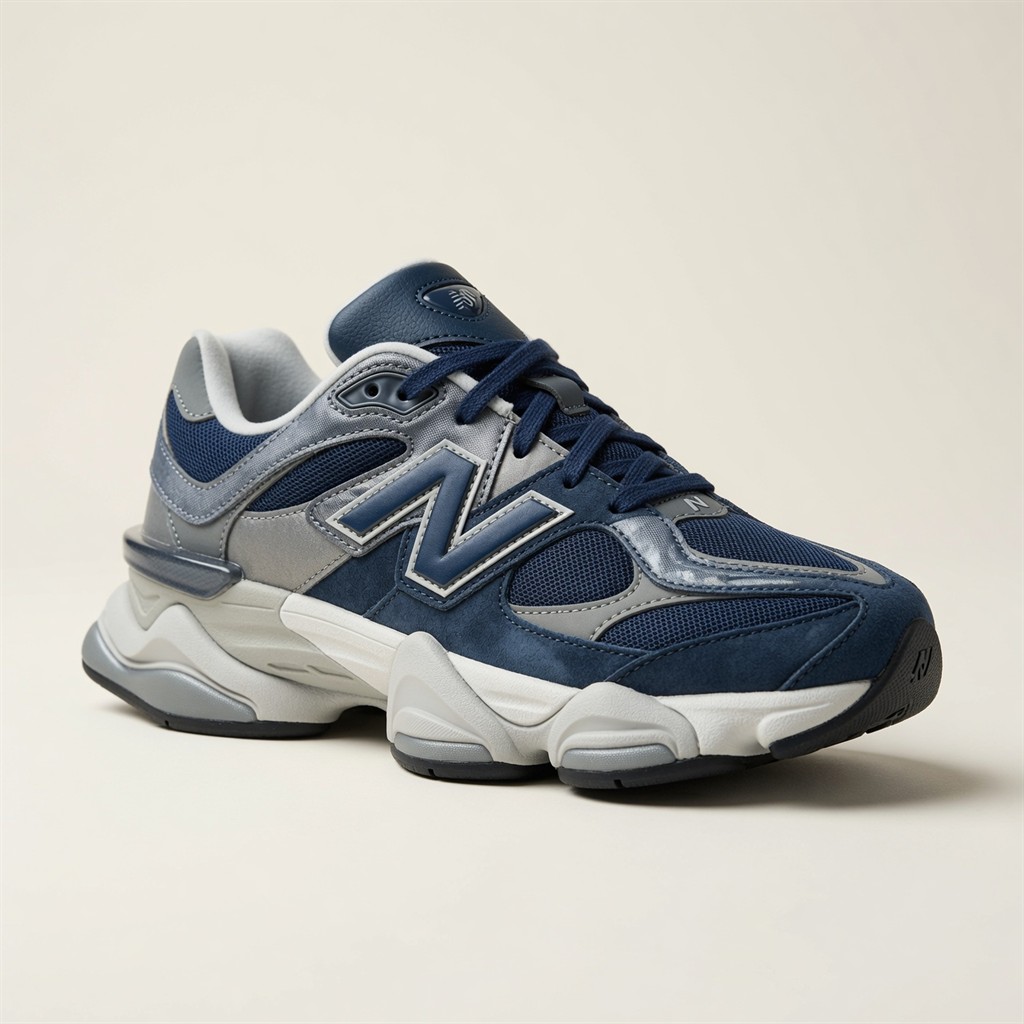 New Balance 9060 — Bleu Marine / Gris / Blanc vue 2