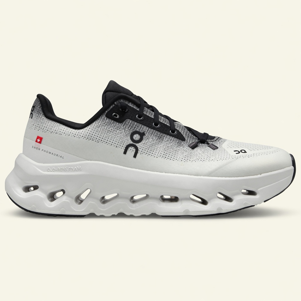 On Cloudmonster — Blanc / Gris Dégradé / Noir vue 3