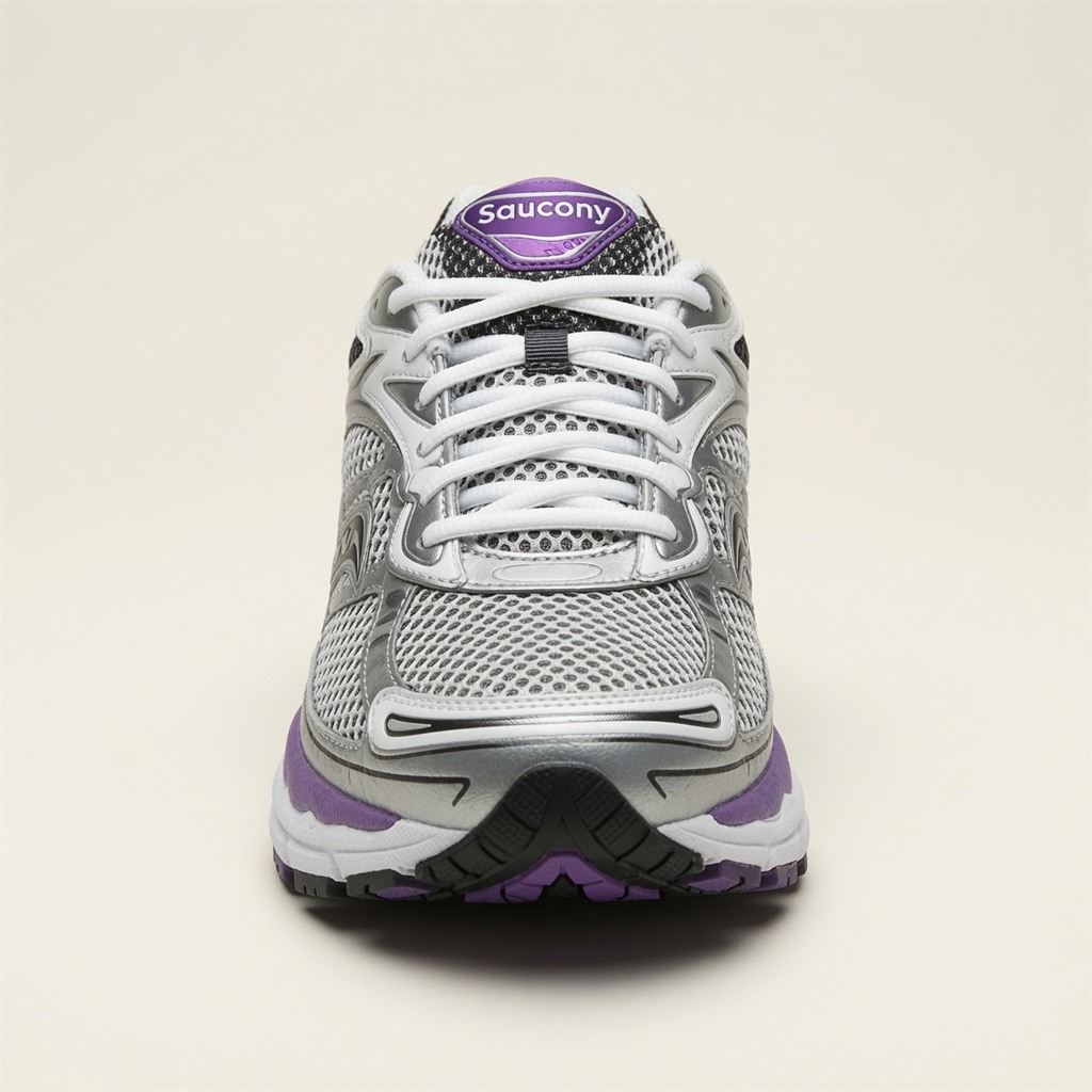 Saucony ProGrid Omni 9 — Argent / Blanc / Violet vue 4