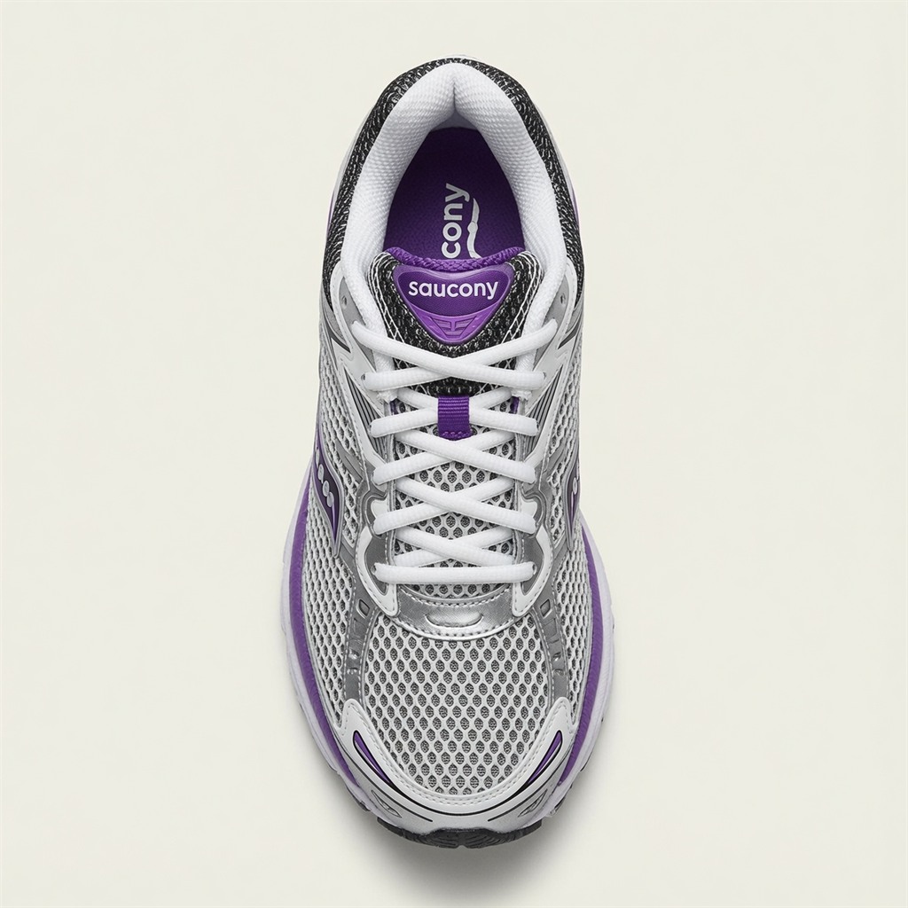 Saucony ProGrid Omni 9 — Argent / Blanc / Violet vue 5