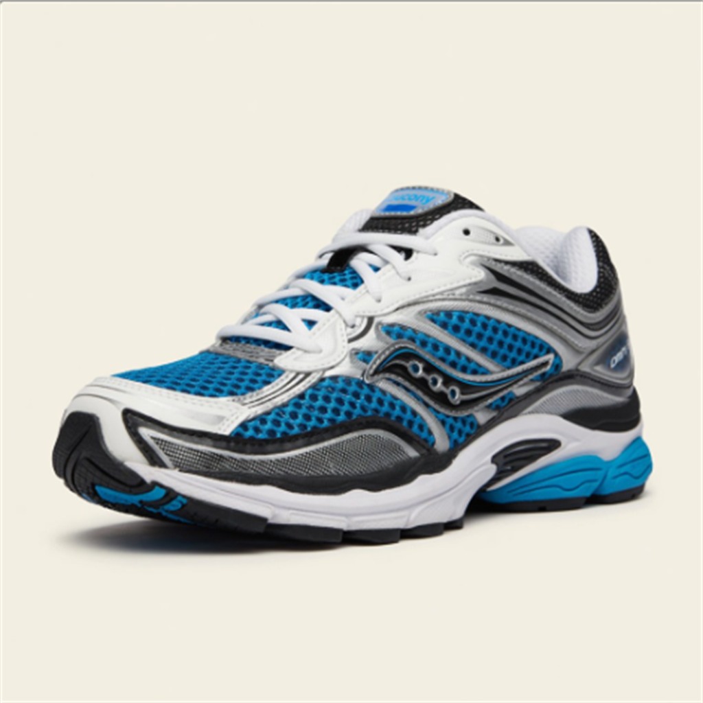 Saucony ProGrid Omni 9 — Blanc / Bleu / Argent vue 2