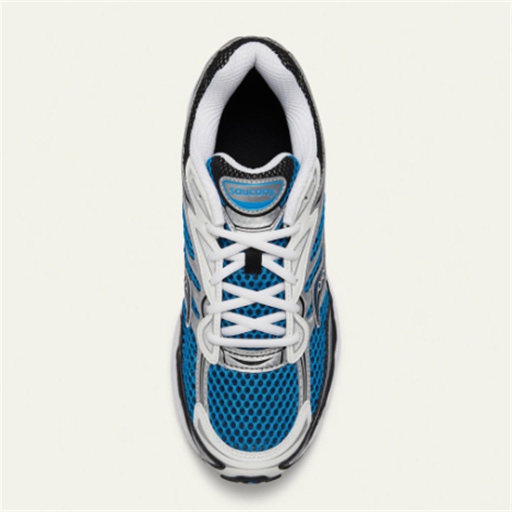 Saucony ProGrid Omni 9 — Blanc / Bleu / Argent vue 4