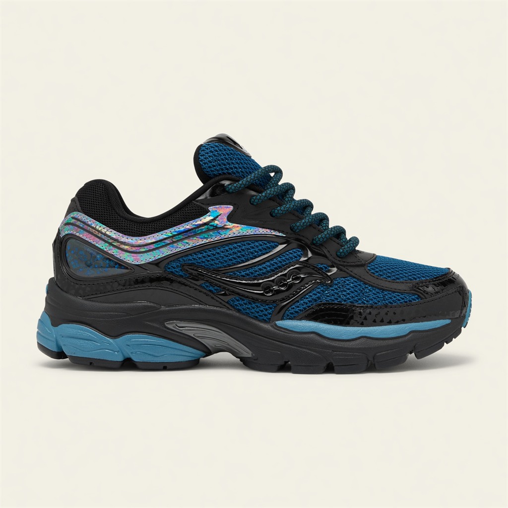 Saucony ProGrid Omni 9 — Bleu Électrique / Noir / Irisé