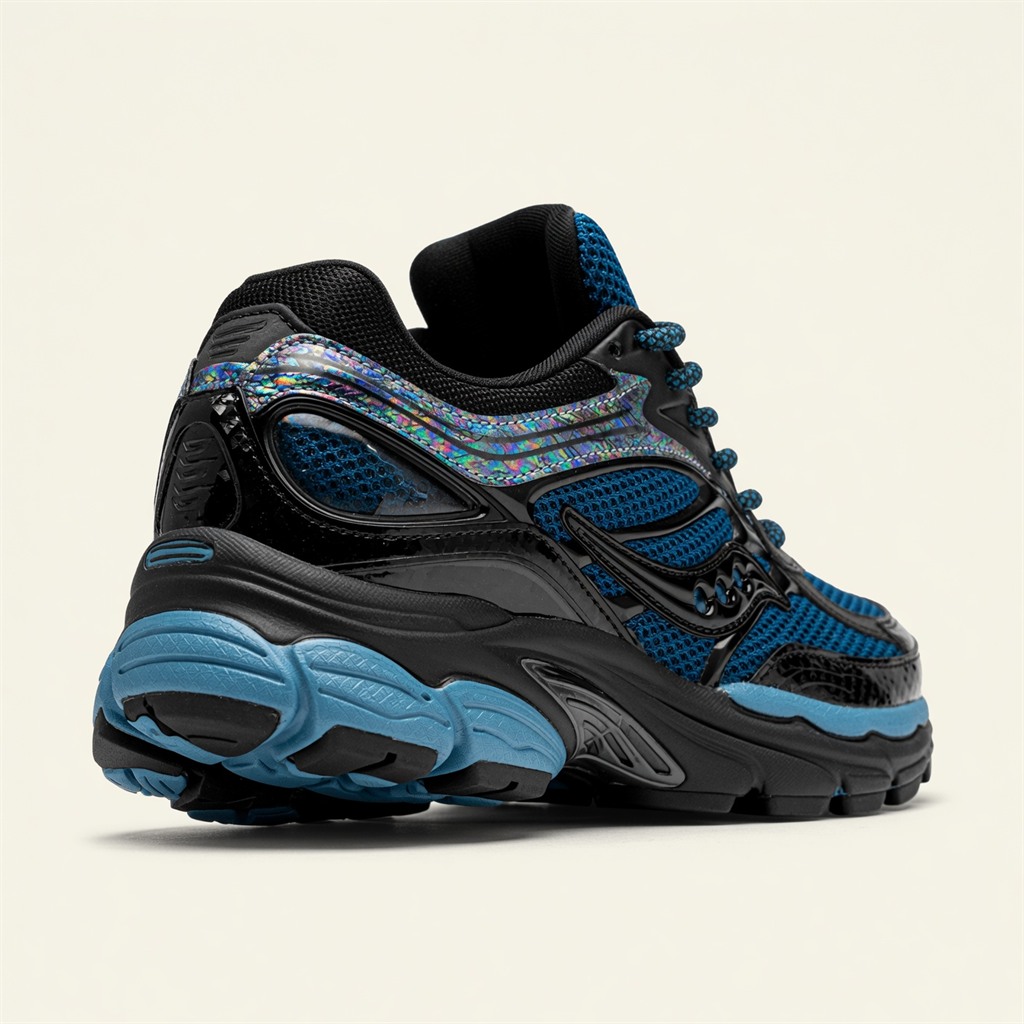 Saucony ProGrid Omni 9 — Bleu Électrique / Noir / Irisé vue 3