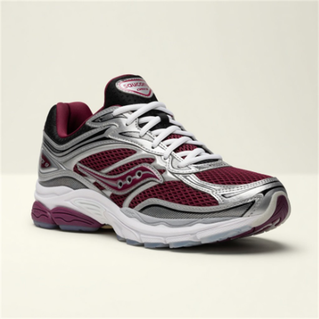 Saucony ProGrid Omni 9 — Bordeaux / Argent / Blanc vue 4