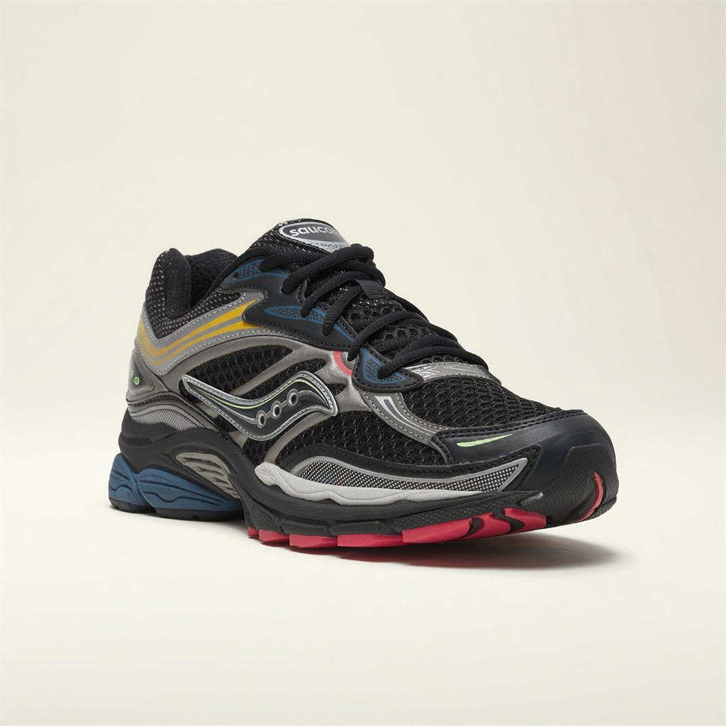 Saucony ProGrid Omni 9 — Noir / Argent / Multicolore