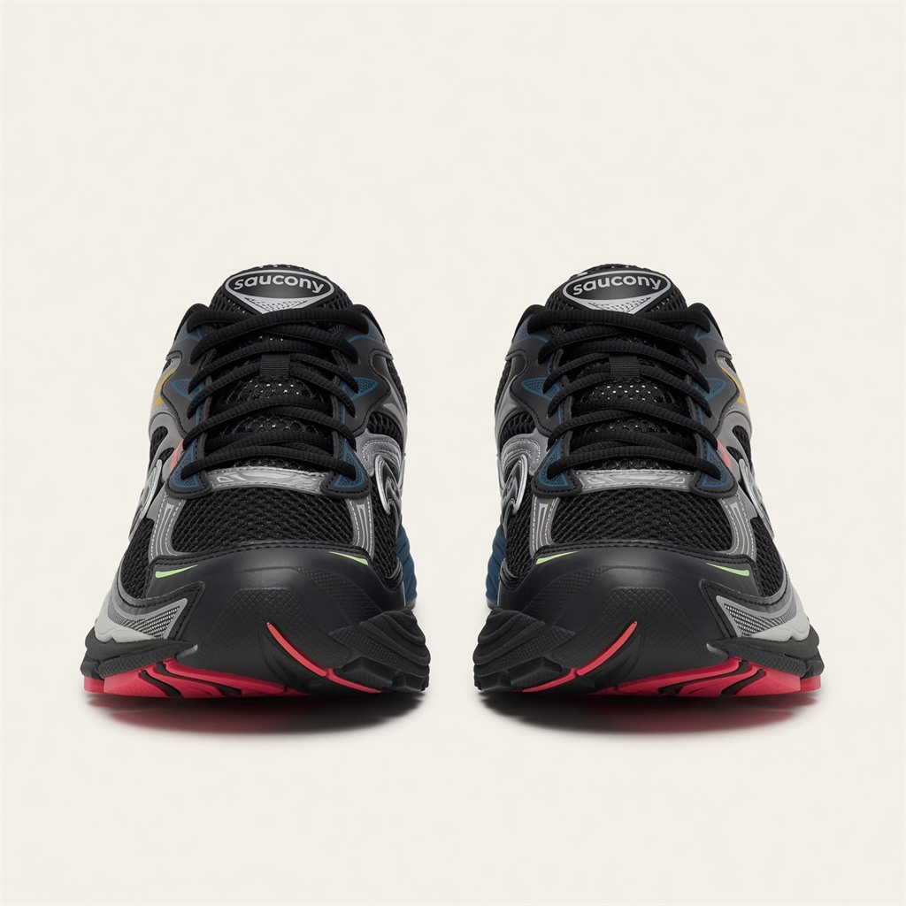 Saucony ProGrid Omni 9 — Noir / Argent / Multicolore vue 2