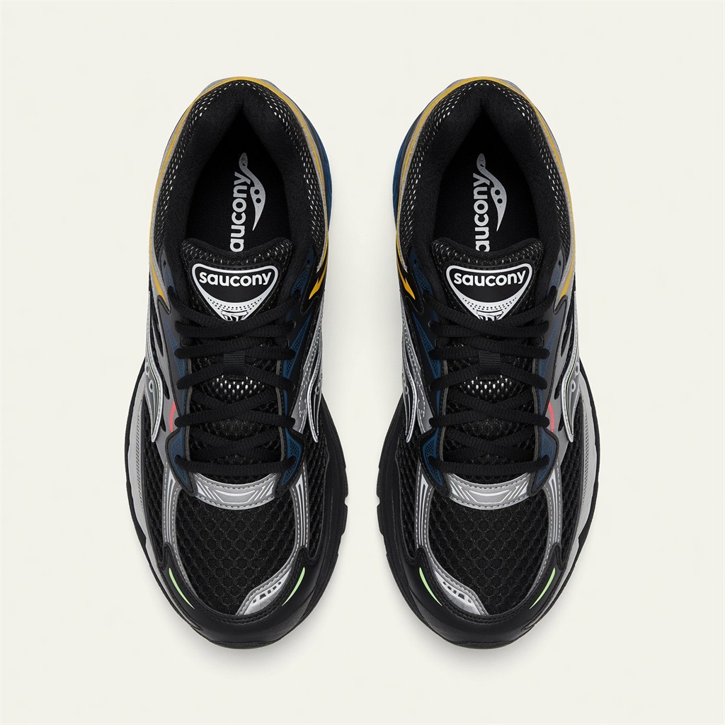 Saucony ProGrid Omni 9 — Noir / Argent / Multicolore vue 3
