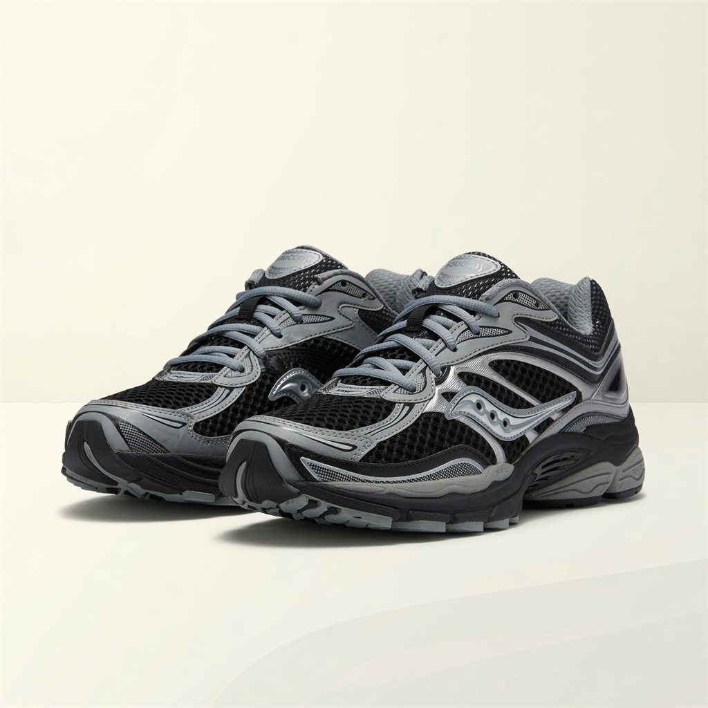 Saucony ProGrid Omni 9 — Noir / Gris / Argent vue 2