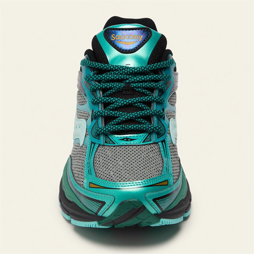 Saucony ProGrid Omni 9 — Turquoise / Gris / Vert vue 4