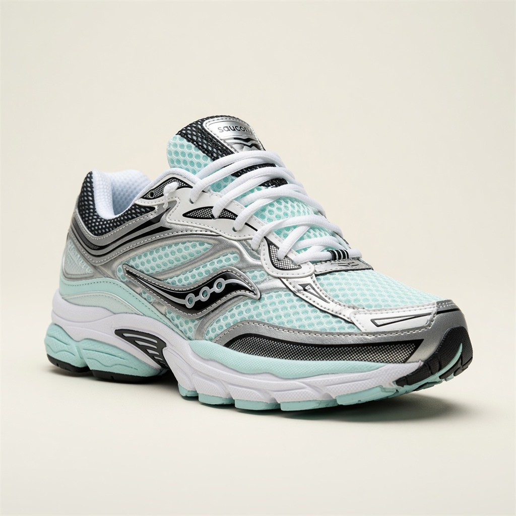 Saucony ProGrid Omni 9 — Vert Menthe / Argent / Blanc vue 2