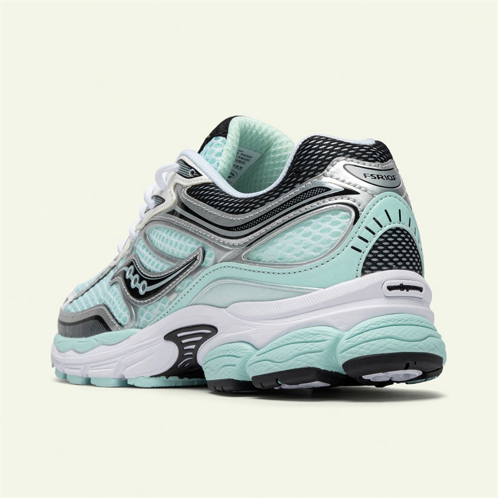 Saucony ProGrid Omni 9 — Vert Menthe / Argent / Blanc vue 3